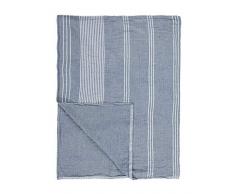 Marc OPolo Sevli Plaid, 100% Coton, Blue, 150 cm x 200 cm