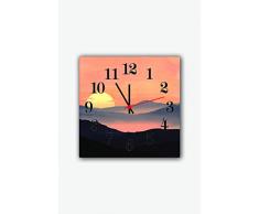 Bonamaison Horloge Murale en MDF, Multicolore, 30 x 30 cm