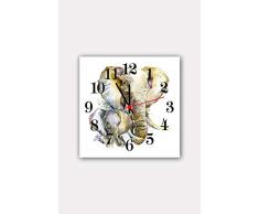 Bonamaison Horloge Murale en MDF, Multicolore, 30 x 30 cm