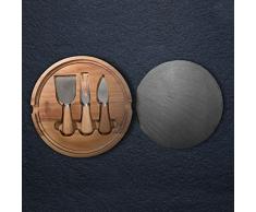 Rapport Maison dacacia Plateau Ã Fromage en ardoise avec 3Â piÃ¨ces Ensemble de couteaux