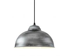 Eglo Lampe suspension, acier inoxydable, E27, argent antique, 37Â x 37Â x 110Â cm