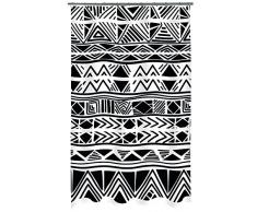 Spirella PEVA-Duschvorhang Ikat Black/White 180x200 cm Rideau de Douche, Plastique, Blanc/Noir, 200x180 cm