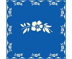 Kom Amsterdam Serviettes de Table Motif Fleurs Bleu