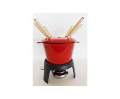 HOME TO HOME BAR3229645909258 Service à Fondue Bourguignonne 6 Personnes 17cm Tous Feux Dont Induction, Fonte émaillée, Rouge, 17 cm