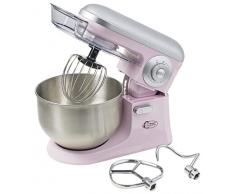 Bestron Robot de cuisine au design rétro avec fouet, Crochet pétrisseur et batteur, Sweet Dreams, 1000 W, Rose