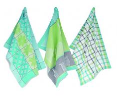kela 12278, 12279, 12276 Ensemble de Torchons de Vaisselle Carla I - 3 Pièces, 100% Coton, Multicolore, 18 x 13 x 5 cm
