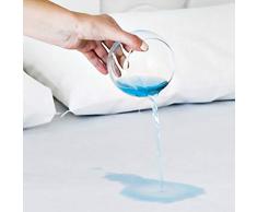 Boutiques du Monde 191538 Protège Matelas Imperméable, Coton mélangé, Blanc, 200 x 100 x 0,5 cm