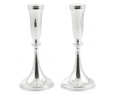 Villa dEste Home Tivoli Silver Bougeoir, Argent plaquÃ©, Silver, 10Â x 10Â x 22Â cm