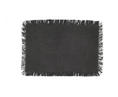 Raine et Humble Unique EmballÃ© Set de Table en Toile de Jute avec Tassel, Coton, Charbon de Bois, 42Â x 60Â x 0.25Â cm