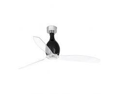 Faro Barcelona 32026 MINI ETERFAN Ventilateur de plafond noir brillant/transparent avec moteur DC