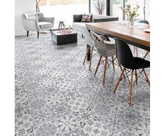 1 Adhésif carrelage Sol Antidérapant - Stickers sol salle de bain - Carrelage adhesif sol - Stickers sol - Sol adhesif - Carrelage adhesif avec Laminât de Protection Dalle de galets 60x90 cm - 1 Pièce