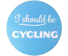 Element Gifts Dessous de Verre Inscription I Should be Cycling Bleu Taille Unique