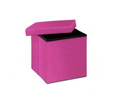 ARPAN Ottoman Deluxe Boîte de Rangement Pliable avec Repose-Pieds rembourré Doux Idéal pour Ranger Jouets, literie, couvertures, Simili Cuir, Rose