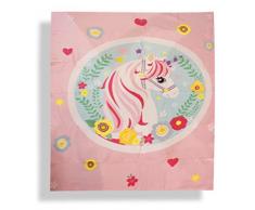 Unicorno Plaid en Polaire, Rose, 120 x 150 cm