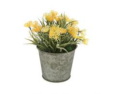 Versa 21180009 Pot de Fleur avec Plante Artificielle, Métal, Vert, 6x6x14 cm