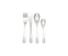 Zilverstad 6881070 Couvert pour Enfant 4-Pieces Princesse Acier INOX, Inoxydable, Argent, 160 x 170 x 160 x 130 mm