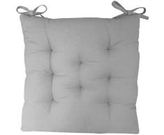 Deco&Co DÃ©coration intÃ©rieure naturelle - Galette de Chaise, Coton, Gris Perle, Taille unique