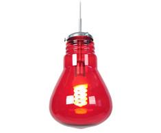 Tosel 10863 Suspension Ampoules Verre 100 W E27 Rouge