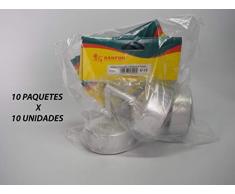 Sanfor 80043 Boîte 100 Blister Entonnoir Cafetière Aluminium O.L. 9 tasses emballées par 10 unités, plaquées.