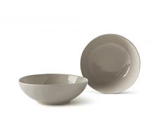 Fill Sauge Set de 2 pièces Saladier en grès, céramique, Taupe, 23 x 23 x 8 cm