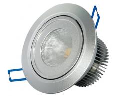 Transmedia LPE1L Spot encastrable Ã LED 230Â V/9,5Â W, 570Â lm, montage au plafond, intensitÃ© variable 30Â degrÃ©s CRI/RAâ¯: 80, diamÃ¨tre 108Â x 68Â mm, blanc chaud 3000Â K, LPE4L, argent 9.5 watts