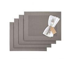 Westmark Lot de 4 sets de table en synthÃ©tique 42 x 32 cm, Vinyle et polyester, gris, 42 x 32 cm