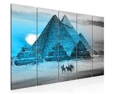 Tableau decoration murale Pyramide Egypte 200 x 80 cm - XXL Impression sur Toile Salon Appartment 5 Parties - prÃªt Ã accrocher - 601855b
