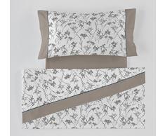 ESTELA ES-TelaÂ âÂ Set de draps imprimÃ©es Paola Couleur Gris (3Â piÃ¨ces)Â âÂ Lit de 150Â cmÂ âÂ 50% coton/50% PolyesterÂ âÂ 144Â Fils