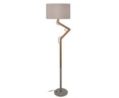 Tosel 51182 Lampadaire 1 Lumière Bois, E27, 40 W, Gris, 40 x 170 cm