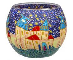 Him CC220 photophore Verre Ville espagnole (Spanish Town), Multicolore, 11x11x9 cm