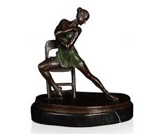 Arte Dal Mondo XN2317.01 Ballerine sur la Chaise, Bronze, 27 x 25 x 16 cm