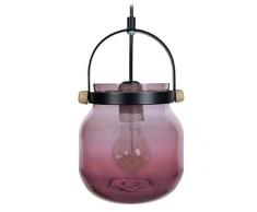 Tosel 16084 Photophore, Verre Soufflé/Métal/Peinture Ãpoxy, Vieux Rose, 160 x 900 mm