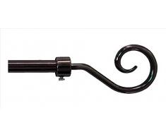 ForenTex Q20191 Barre en Argent Poli Extensible 120 â 210 cm de 16 â 19 mm dépaisseur avec têtes décoratives pour Rideaux,