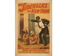 Le Poster Vintage Collective Le Vedettes du New York Poster 29.7 cm x 42 cm Format A3 Impression de qualité, Bois, Multicolore, 42 x 29.7 x 42 cm