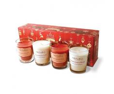 Celtique Bougies Cannelle et Clou de Girofle, encens et myrrhe, Citronnelle et Citron Vert, Noix de Coco et de Musc Ambre (boîte Rouge), Beige, 27 x 27 x 9 cm