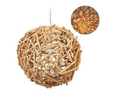 Relaxdays 10028380 Lampe Suspension, Fait Main, Branches, Salle à Manger, Salon, E27, Bois flotté, HxD:143x42cm, Nature, métal, 1