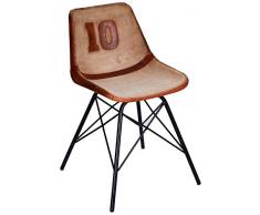 Better & Best Chaise tapissée en Tissu Non 10, Dimensions 45 x 50 x 79 cm, Assise 45,5 cm, matériau : Cuir/métal, Corne, Marron, Taille Unique