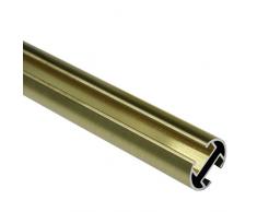 GARDINIA Tringle Ã rideau, Barre mÃ©talique avec rail intÃ©grÃ©, SÃ©rie Chicago, DiamÃ¨tre: 20 mm, Longueur: 160 cm, Couleur: Laiton mat