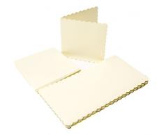 The Paper Palace Le Palais de Papier 50 Cartes et enveloppes de festonné 15,2 x 15,2 cm, Ivoire