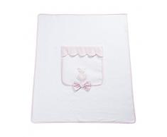 Comptoir Saint Merri Essuie Main Ã Broder, Coton, Blanc/Rose, 58 X 77 CM