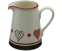Fairmont & Main Petit pichet en faÃ¯ence CrÃ¨me avec cÅurs Rouges
