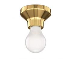 ledscom.de LED plafonnier Elektra Porcelaine dorÃ© avec E27 Ampoule Mate 360lm Blanche-Chaude