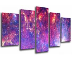 Tableau Moderne Photographique, Impression sur bois, Science de lastronomie, ciel nocturne, étoiles Firmamento, 165 x 62 cm, ref. 27101