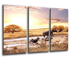 Tableau Moderne Photographique, Impression sur bois, Paysage désertique Savannah, 97 x 62 cm, ref. 26079