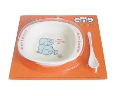 Eñe éléphant Blister Assiette Creuse, Porcelaine, Blanc, 18 x 14 x 4 cm