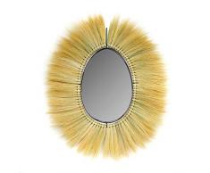 Miroir Ovale Mural avec Cadre, Taille L, Naturel