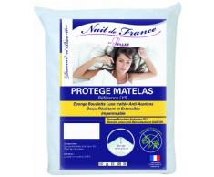Nuit De France 329379 200/200 Protège Matelas Coton/Polyester Blanc 200 x 200 x 1 cm