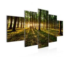 Tableau decoration murale Paysage de la forêt 200 x 100 cm - XXL Impression sur Toile Salon Appartment 5 Parties - prêt à accrocher - 605751a