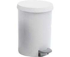 Alpfa Plastique Poubelle à Pédale 12L, Blanc, 26 x 26 x 36 cm