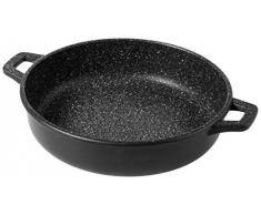 Home Pierre Sauteuse Haute AntiadhÃ©rente avec 2 PoignÃ©es, Aluminium, Noir/Gris, 24 cm